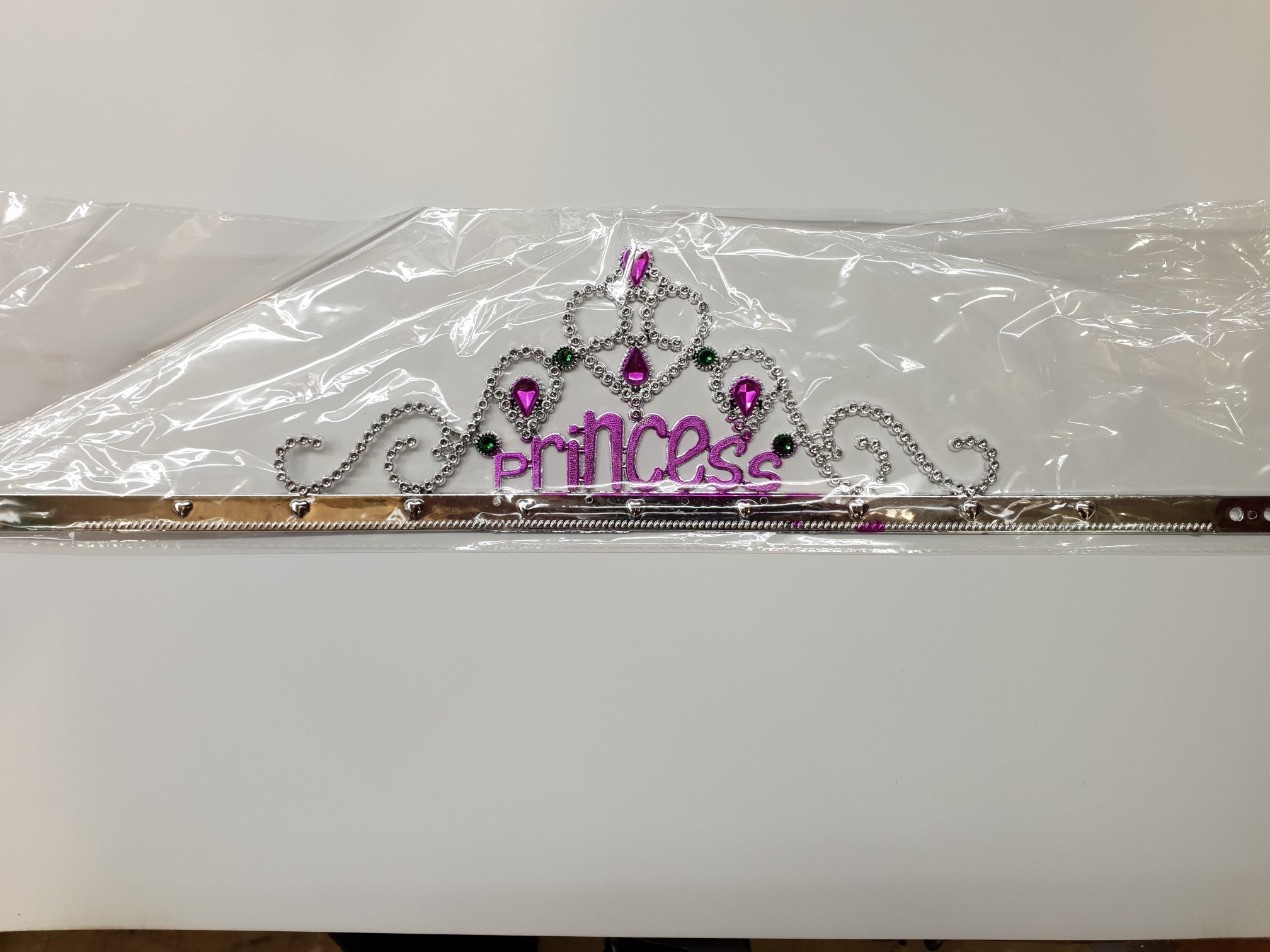 Gümüş Renk Prenses Yazılı Parti Tacı 60 cm (5563) #2