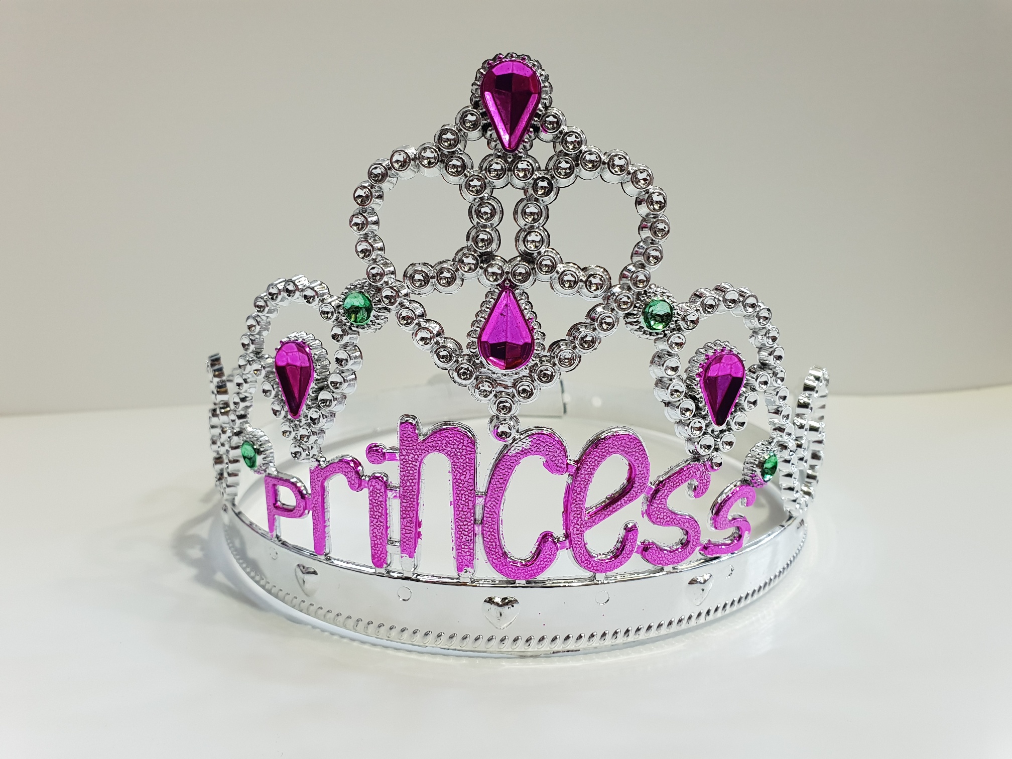 Gümüş Renk Prenses Yazılı Parti Tacı 60 cm (5563) #3