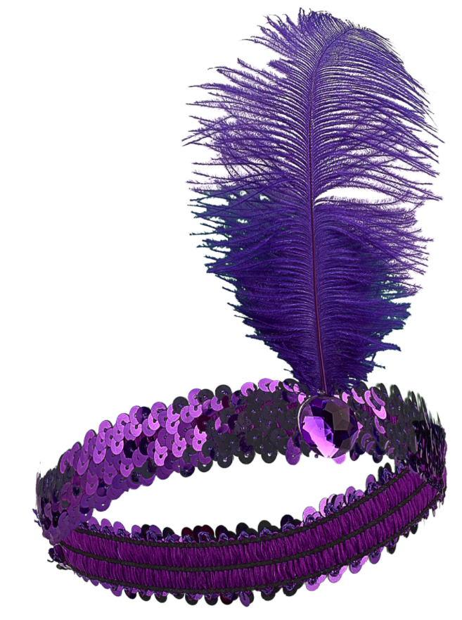 Mor Renk Tüylü Çarliston Saç Bandı (5563) #2