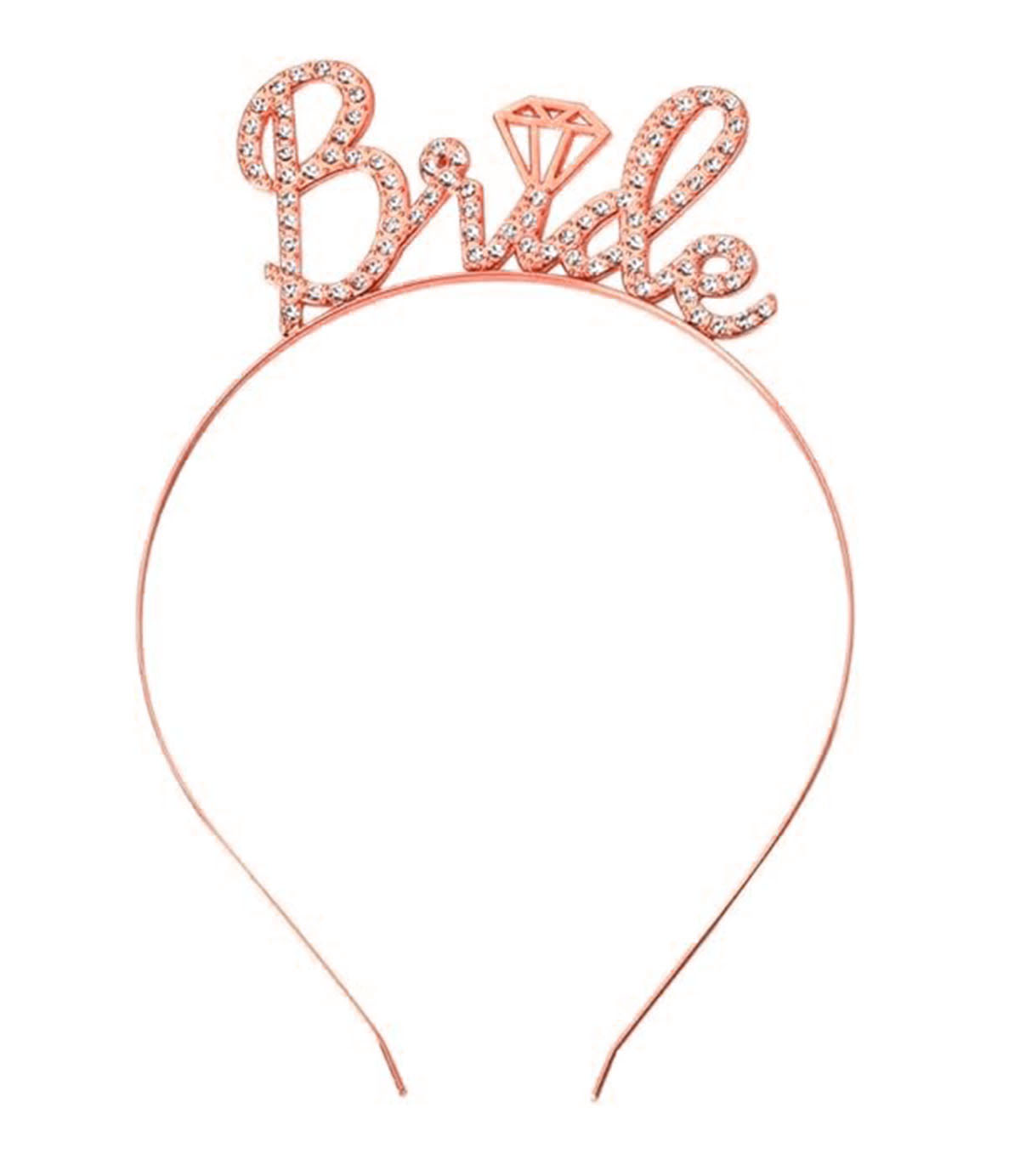 Rose Gold Renkli Taşlı “Bride” Gelin Tacı – El Yazısı Yazı Tipiyle (5563) #3