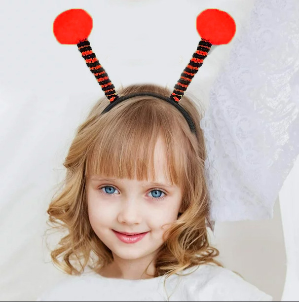 Rotes Glückskäfer-Diadem mit Pompons 25x11 cm (5563) #2