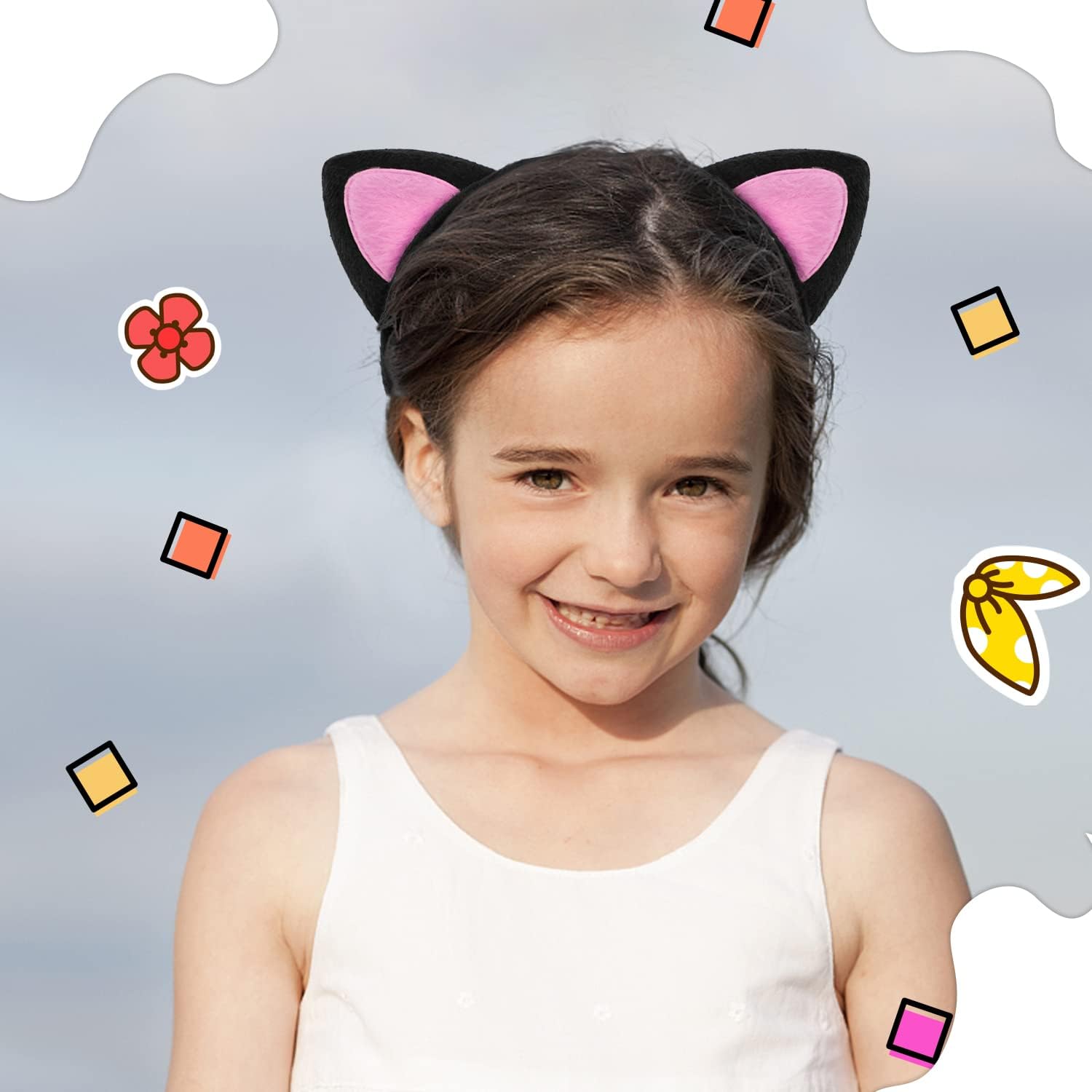 Süße Katzenohr-Krone Schwarz mit Rosa Innenseite 17x15 cm (5563) #2