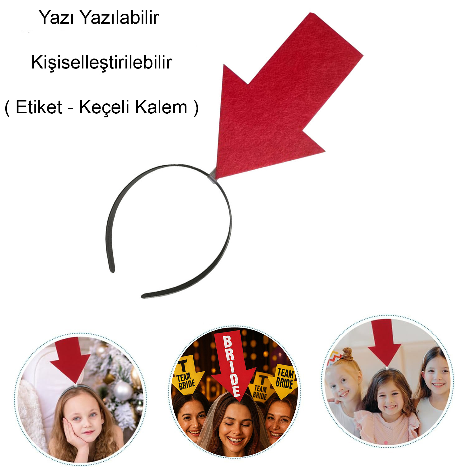Kişiselleştirilebilir Ok Taç – Üzerine Yazı Yazılabilen Part