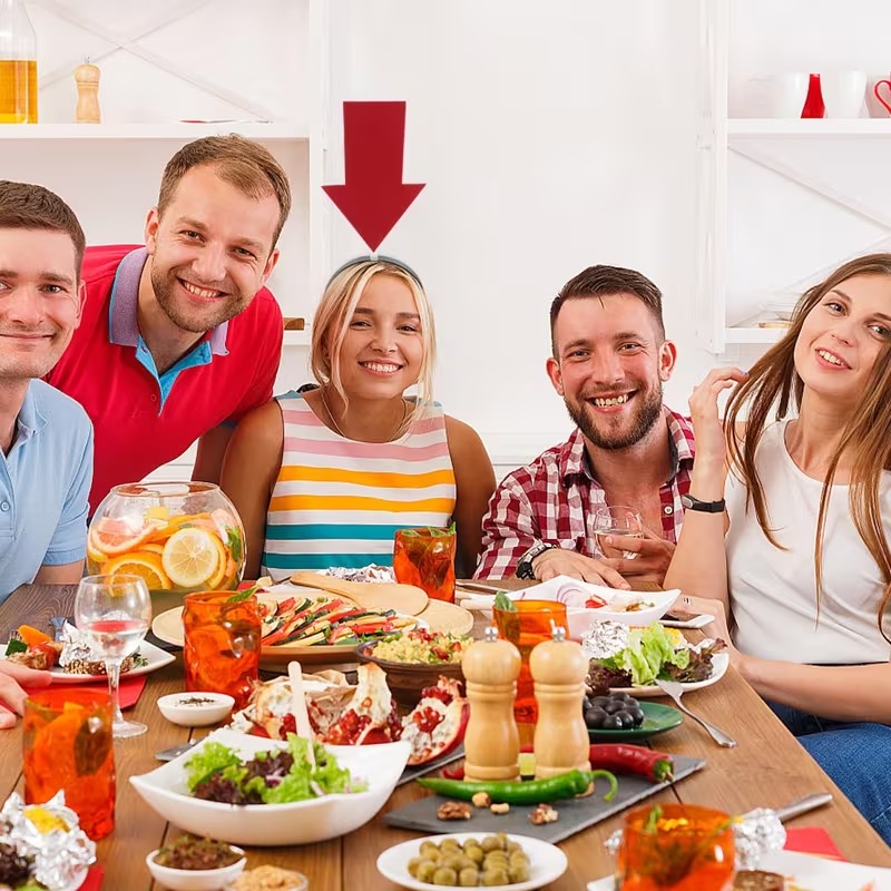 Personalisierbare Pfeil-Krone – Beschreibbare Party-Krone Rot (5563) #3