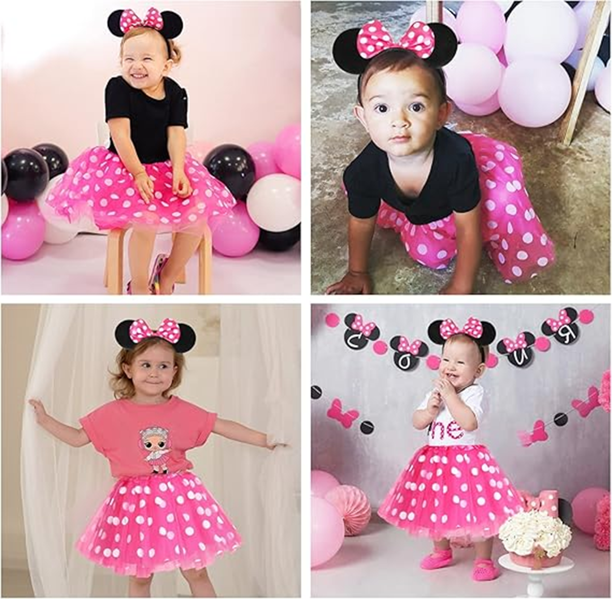 Pembe Fiyonklu Minnie Mouse Tacı Mini Kulak (5563) #5