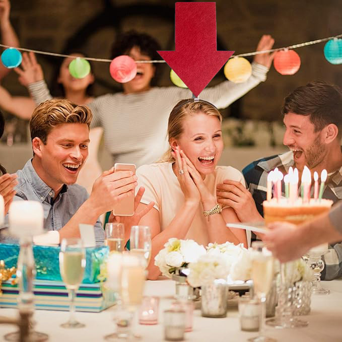 Personalisierbare Pfeil-Krone – Beschreibbare Partykrone Rot (5563) #4