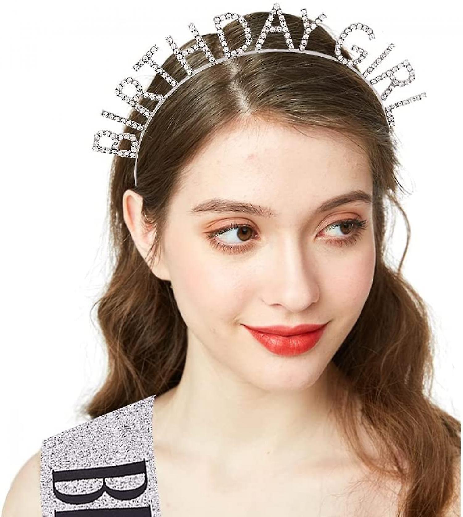 Silber Kristall Geburtstags-Krone Birthday Girl 17x16 cm (5563) #2