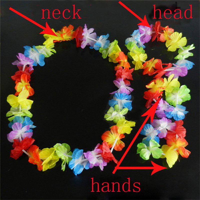 Rengarenk Hawaii Kolye Taç Bileklik Seti 4 Parça (5563) #3