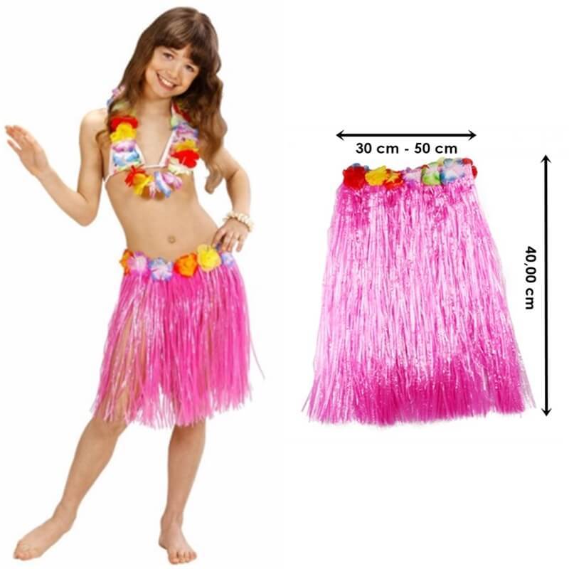 Hawaii Hula Eteği Pembe Renk 40 cm (5563)