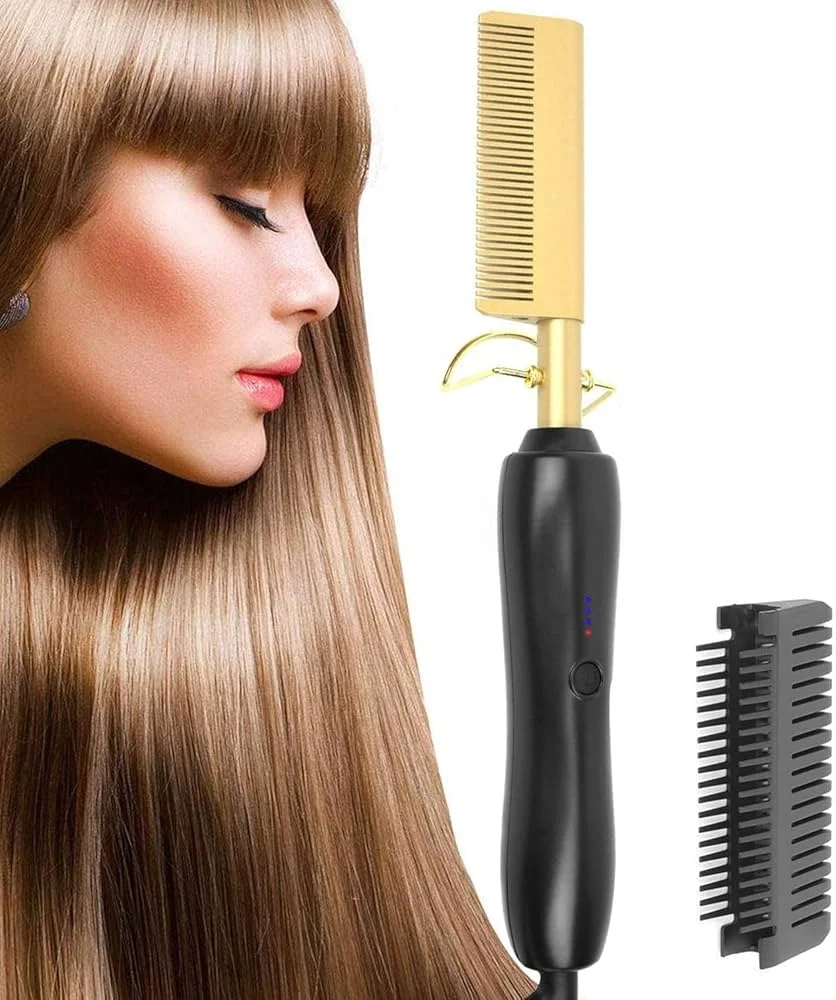 2-in-1 elektrischer Heizhaarbürste Glätter Lockenwickler Nass-Trocken Egonex #4