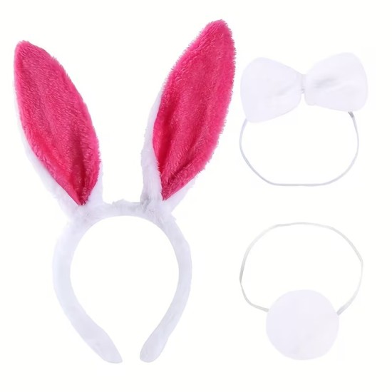 Fuşya Tavşan Kostüm Seti Kız Çocuk – Tütü Etekli 4 Parça (5563) #2