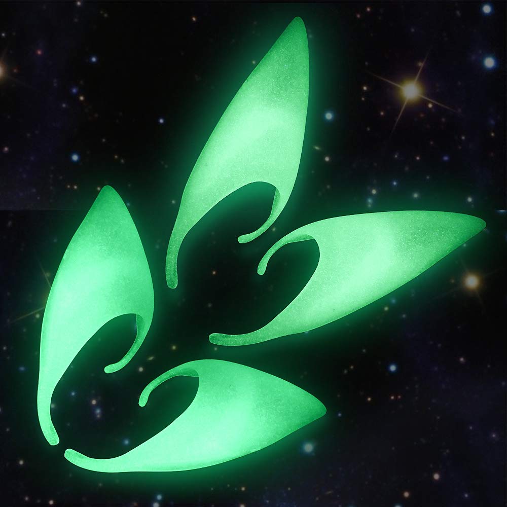 Karanlıkta Yanan Fosforlu Lateks Elf Kulağı 1 Çift 10x5 cm (5563) #4