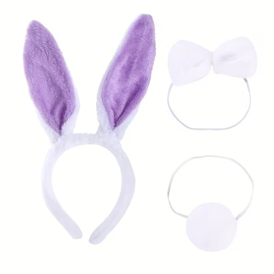Lila Mor Tavşan Kostüm Seti Kız Çocuk – Tütü Etekli 4 Parça (5563) #2
