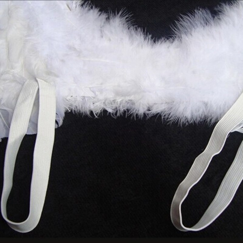 Beyaz Renkli Orta Boy Çocuk Melek Kanadı 50x35 cm (5563) #2