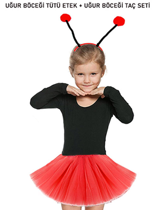 Red Ladybug Tutu Skirt & Crown Set for Performances (5563)