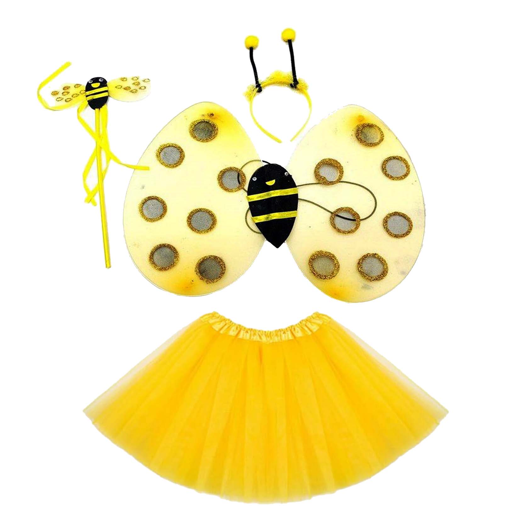 Yellow Bee Costume Set (Tutu, Wings, Crown, Wand) (5563)