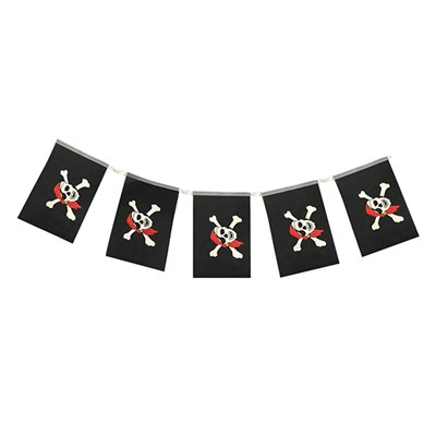 Pirate Party Flag Banner Decoration Set with Logo Print 8pc