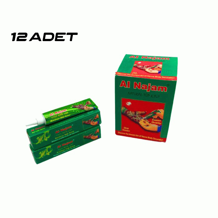 12 ADET AL NAJAM KIRMIZI TÜP KINA 30GR (5563) #2