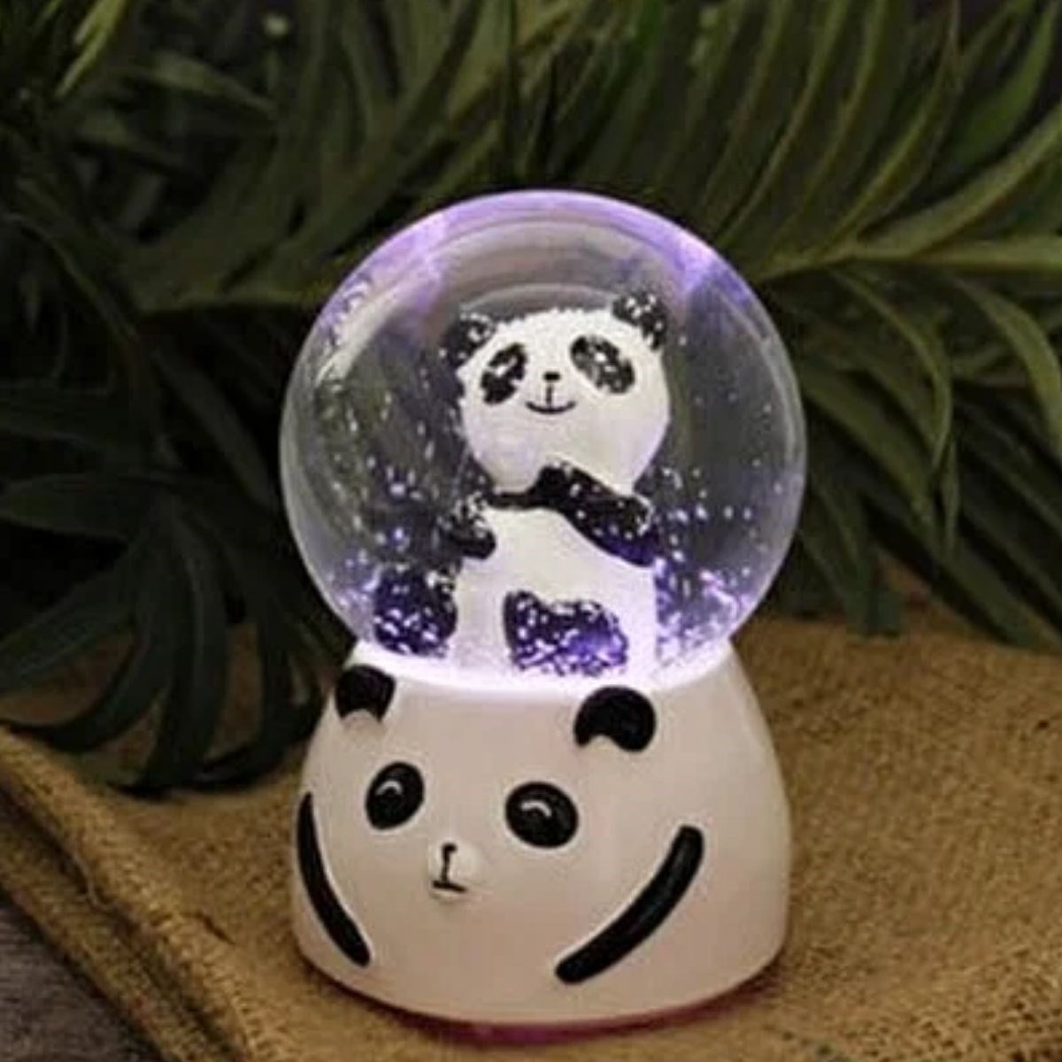 Battery-Powered LED Musical Snow Globe with Cute Panda Figure #4
