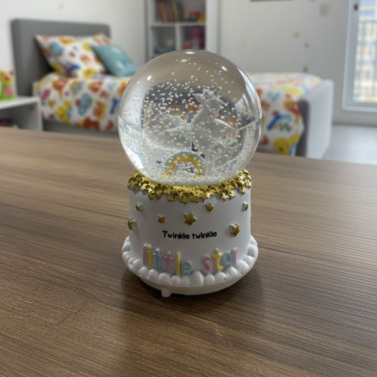 Battery-Powered Light-Up Musical Snow Globe with Pony Figure #2