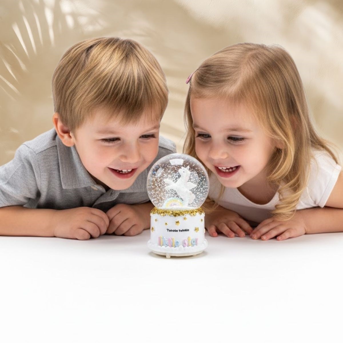 Battery-Powered Light-Up Musical Snow Globe with Pony Figure #3