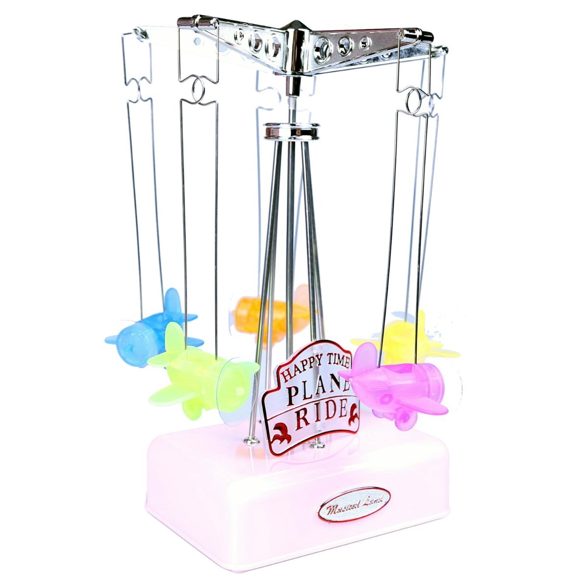 Vintage Airplane Windup Music Box with Moving Aircraft (5563