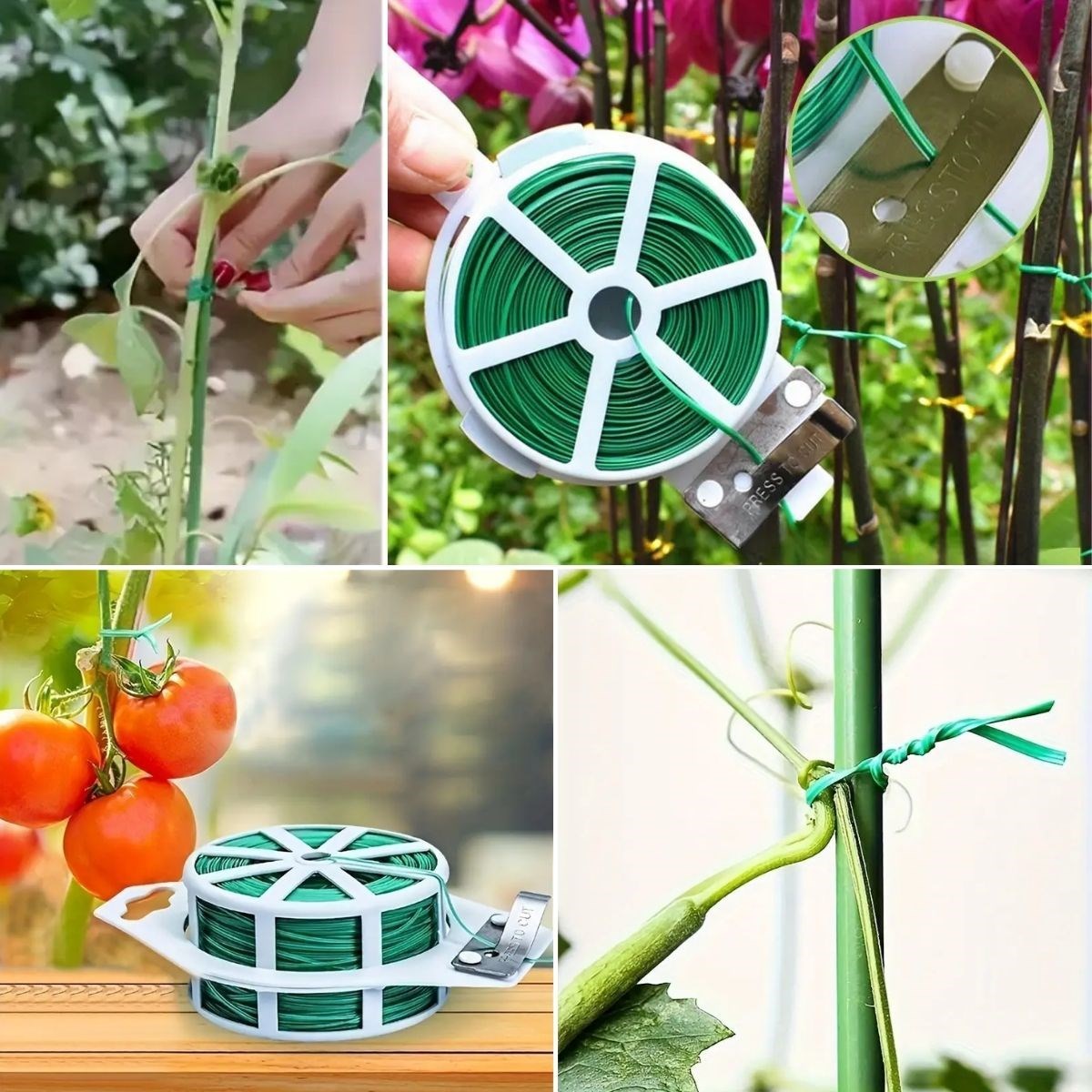 50 Metre Kendiliğinden Kesici Bıçaklı Bitki Saksı Kablo Sabitleme Teli (5563) #2