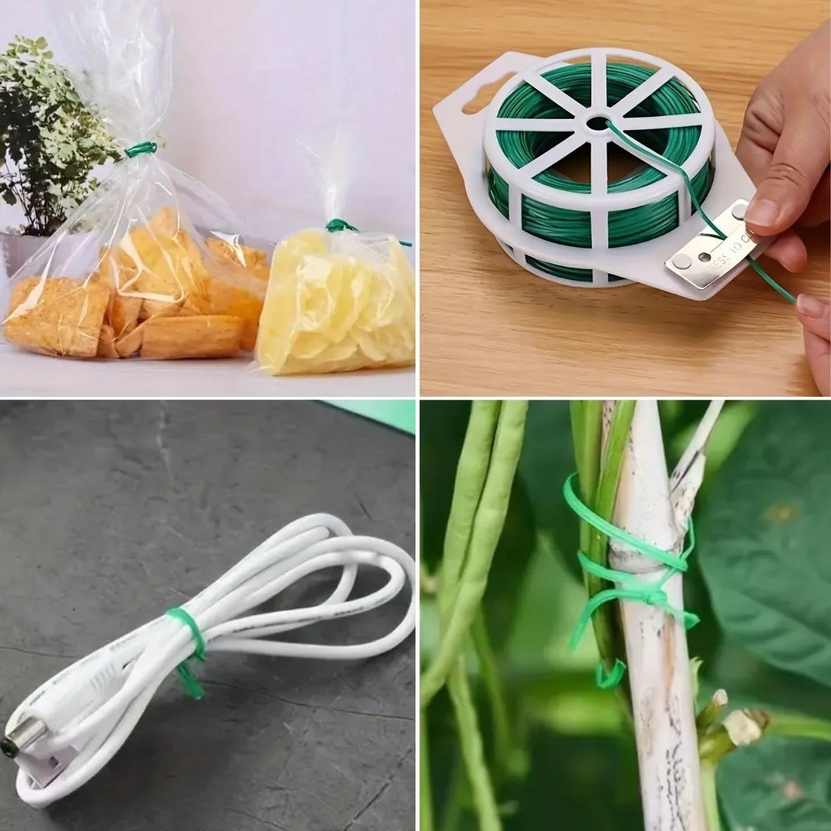 50 Metre Kendiliğinden Kesici Bıçaklı Bitki Saksı Kablo Sabitleme Teli (5563) #3