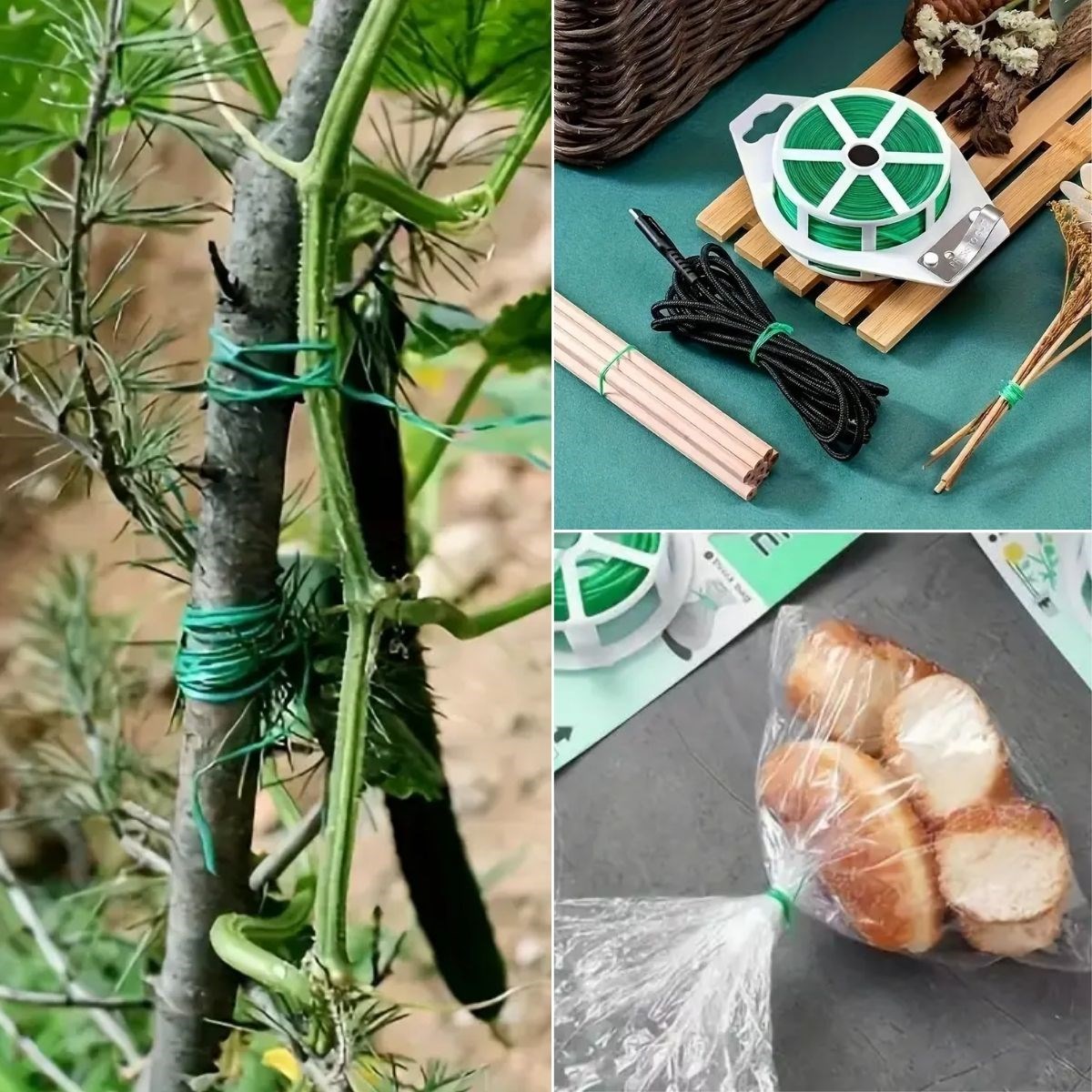 50 Metre Kendiliğinden Kesici Bıçaklı Bitki Saksı Kablo Sabitleme Teli (5563) #4