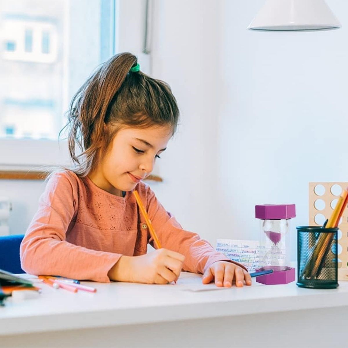 Renkli Cam Kum Saati – Dekoratif Masaüstü Zaman Ölçer, Estetik Ofis ve Ev Aksesuarı (5563) #3