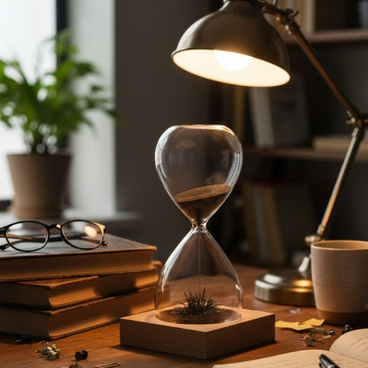 Magnetic Glass Sand Timer – Decorative Metal Base, Desktop Timer #4