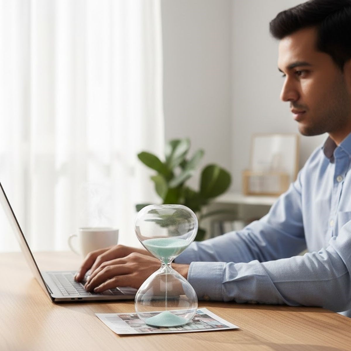 Masaüstü Cam Kum Saati – Estetik Tasarım, Dekoratif Zaman Ölçüm Aleti (5563) #4