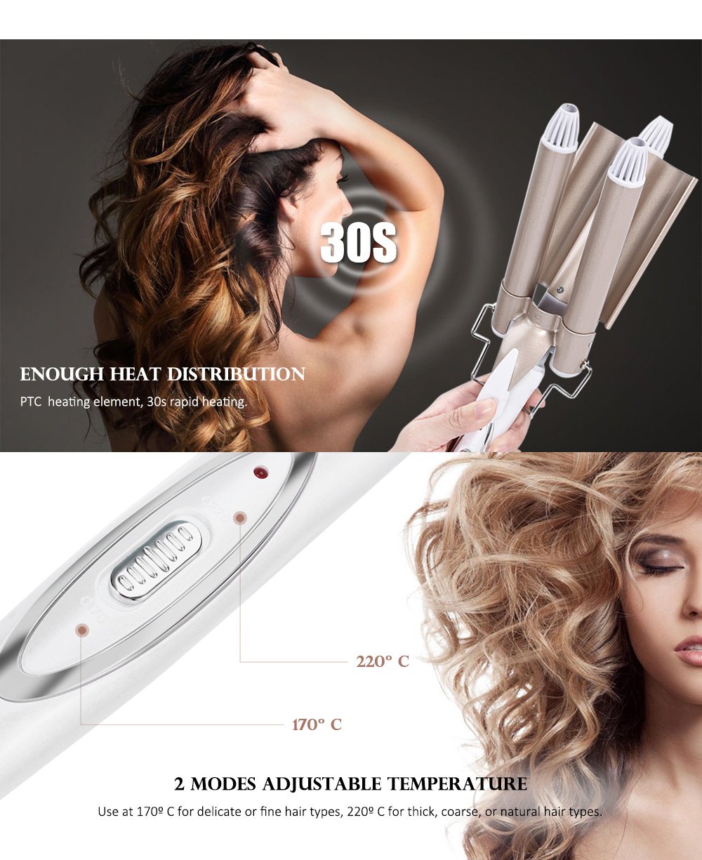 Wag Su Dalgası Saç Maşası 220 Derece 25 Mm Kalın Bukle (5563) #2