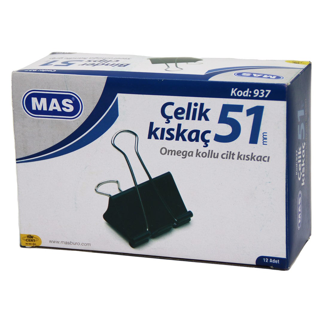 ÇELİK KISKAÇ 51MM 12 PARÇA  OMEGA KOLLU CİLT KISKAÇI (5563)