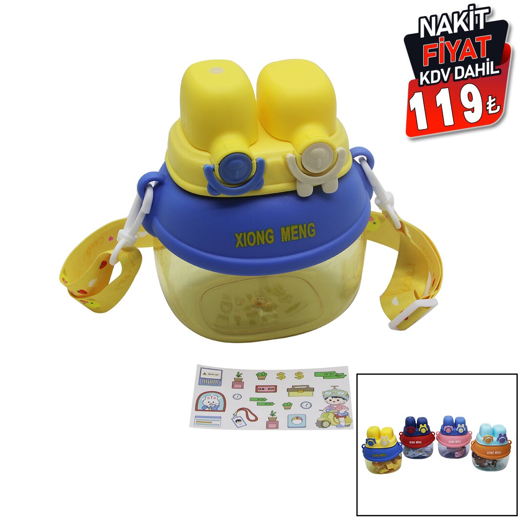 Face Design 2-Lock Colored Mica Crystal Water Bottle 1280ML #2