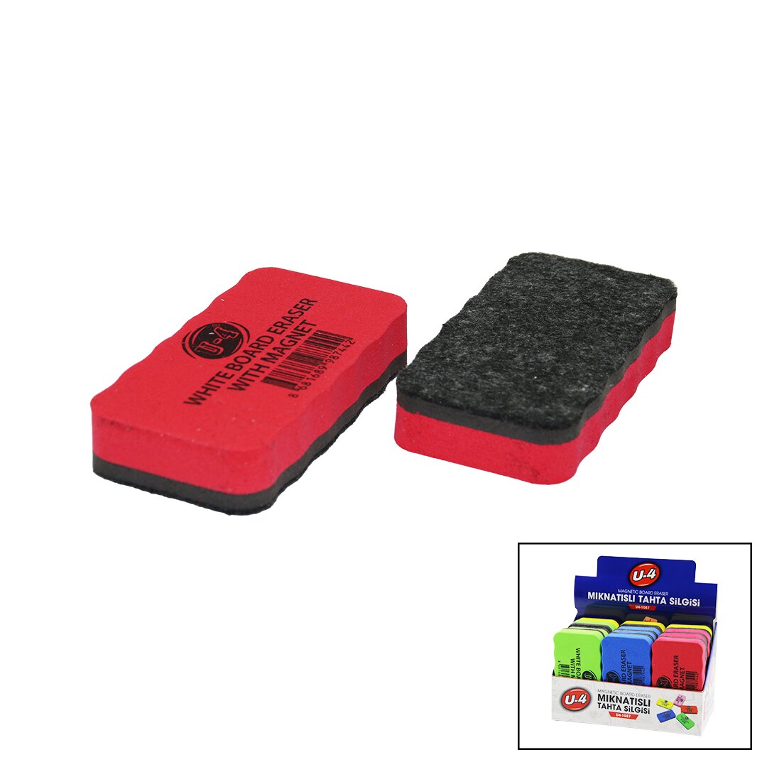 MIKNATISLI  TAHTA SİLGİSİ  RENKLİ EVA SÜNGER TUTACAK (5563)