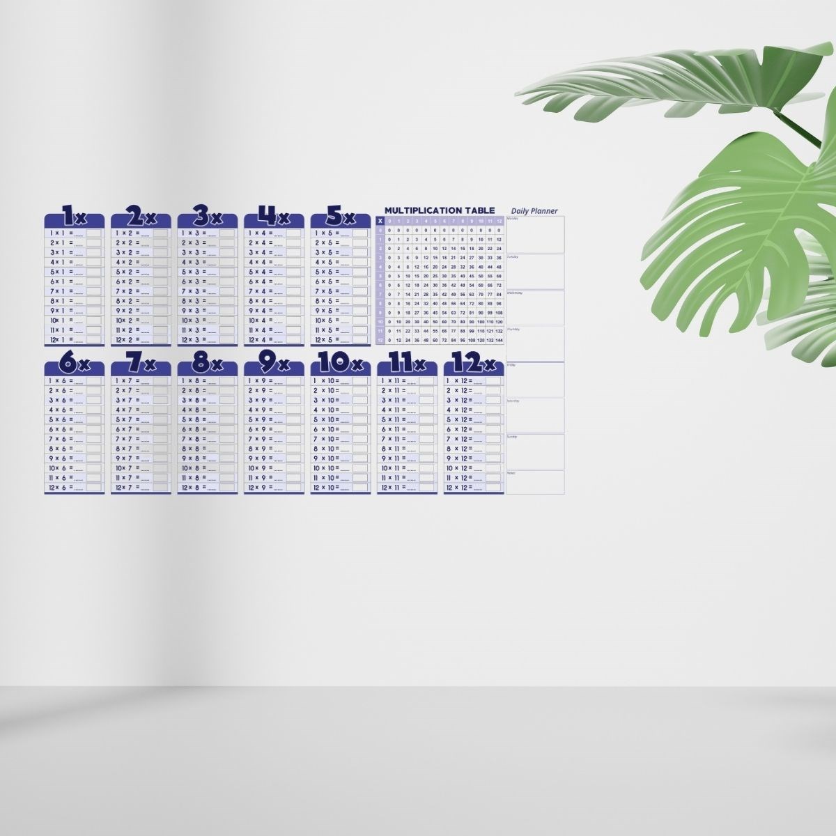 Statik Akıllı Kağıt Ingilizce Çarpım Tablosu 100x56 Cm(1 Adet Silgili Kalemli) (5563) #2
