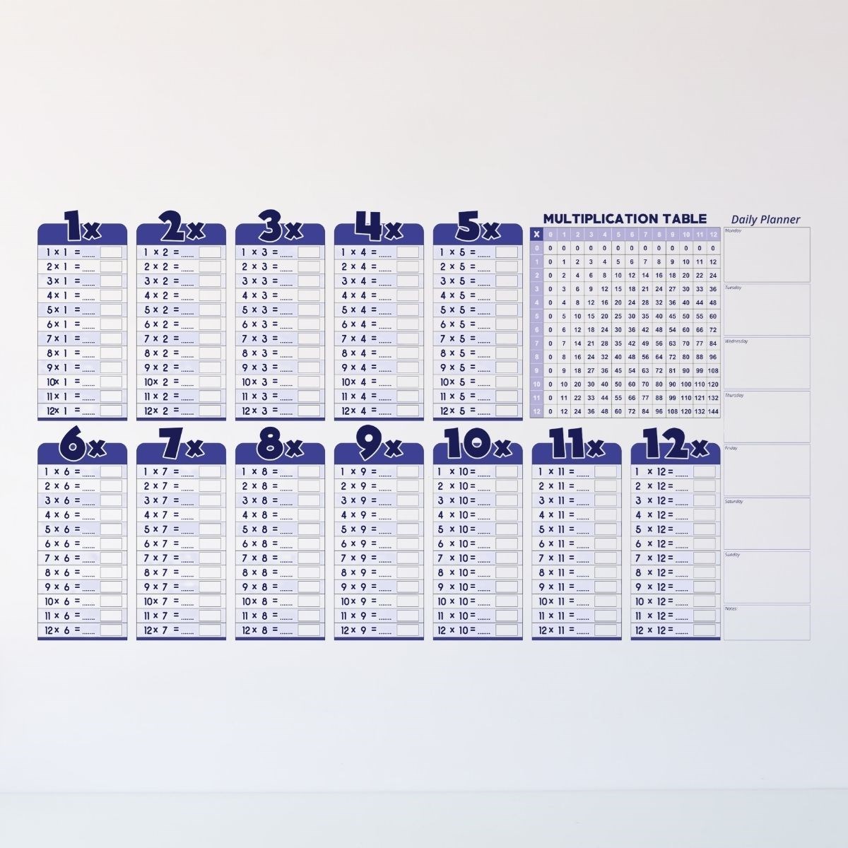 Statik Akıllı Kağıt Ingilizce Çarpım Tablosu 100x56 Cm(1 Adet Silgili Kalemli) (5563) #5