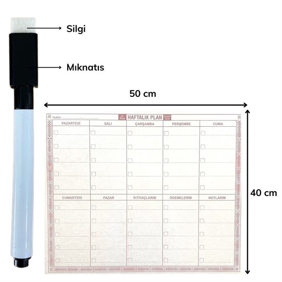 Clear Self-Adhesive Weekly Planner with Pen 40cm-50cm (5563) #3