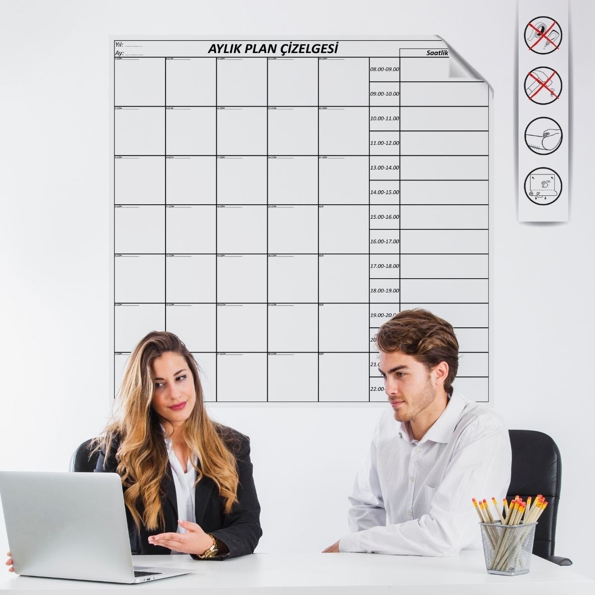 Monthly Planner Magnetic Wall Sticker Calendar Schedule (5563) #2