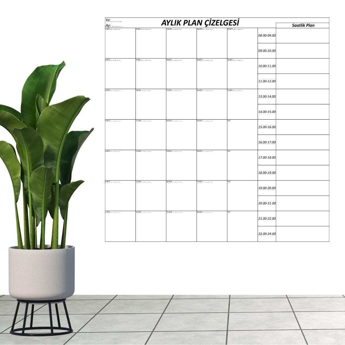 Monthly Planner Magnetic Wall Sticker Calendar Schedule (5563) #3