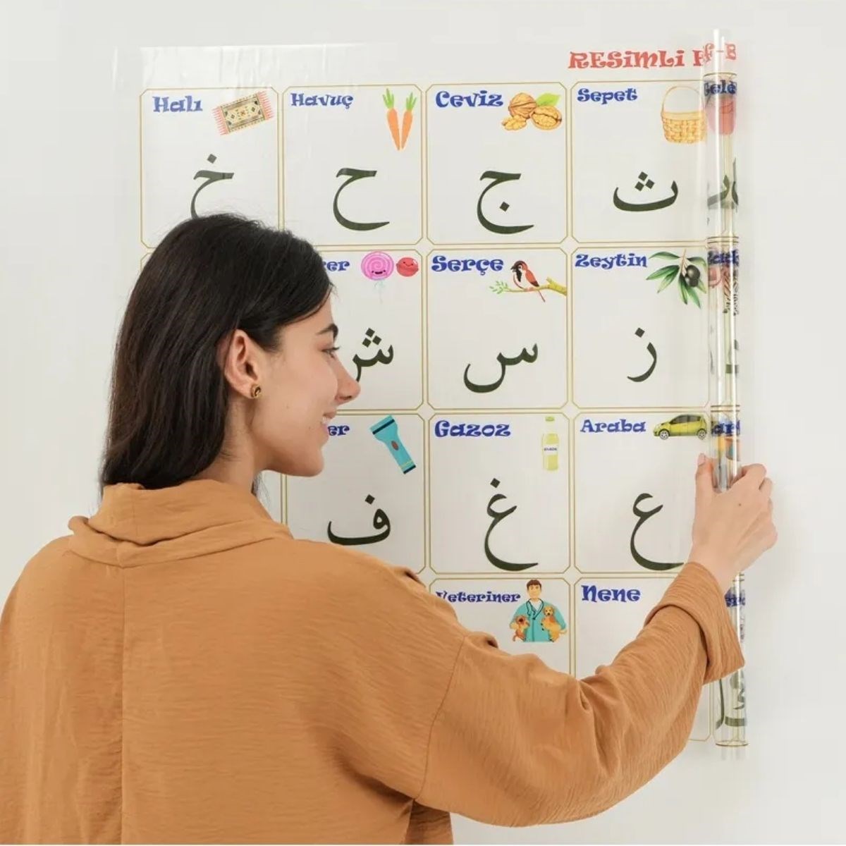 100x150 cm Statik Kağıt Elif-Ba Öğrenme Tahtası (5563) #4