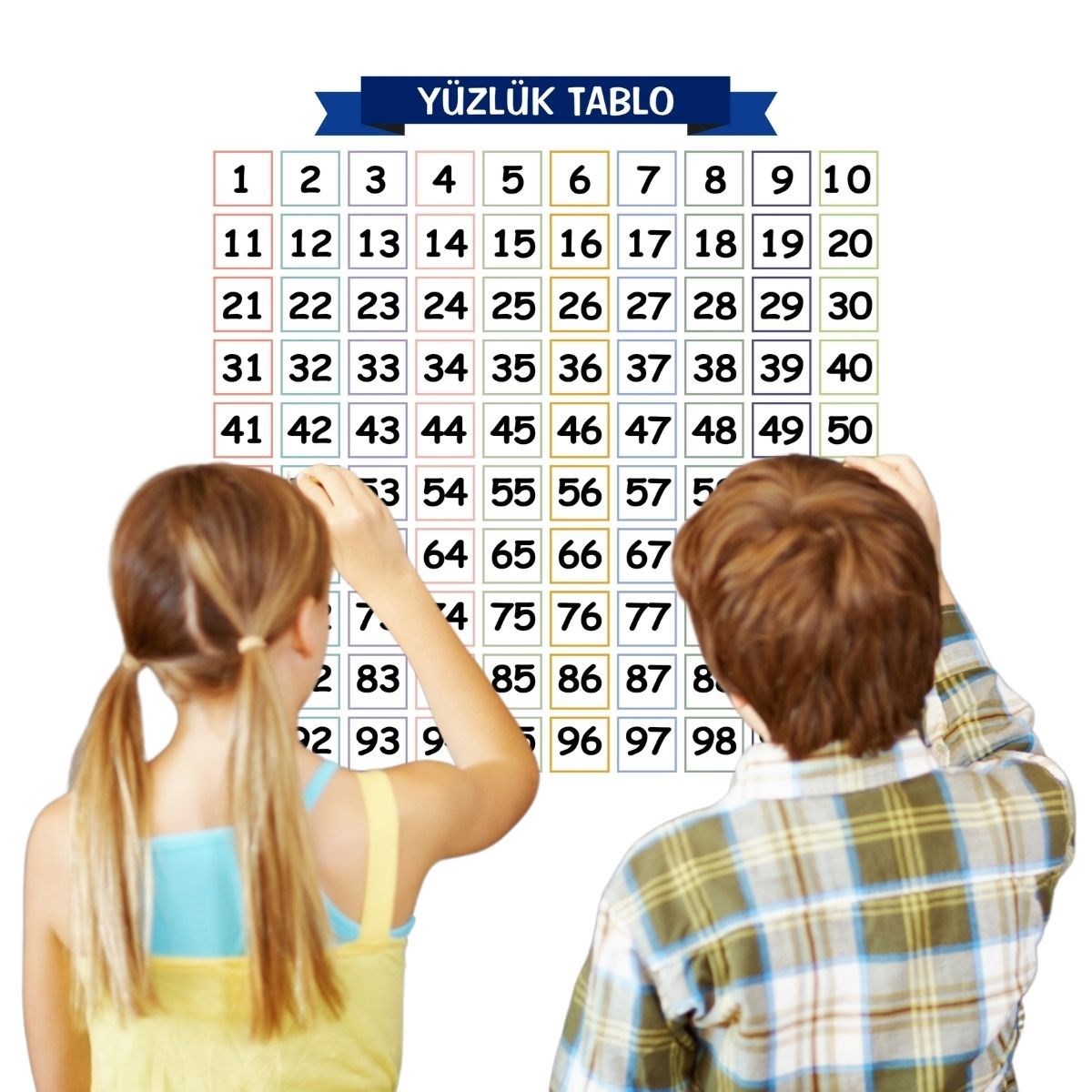 Math Learning Hundred Chart Static Wall Sticker No Residue 60x60cm #3