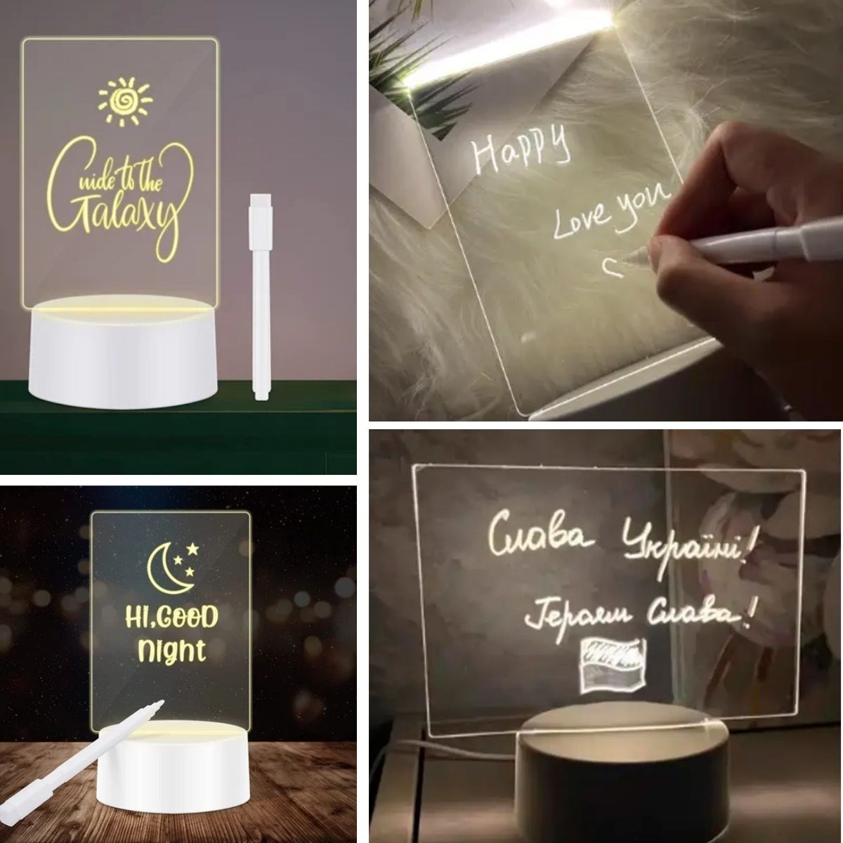 USB-LED-Schreibtafel mit Stift und Radierer – 3D Visualisierungs-Leuchte (5563) #4