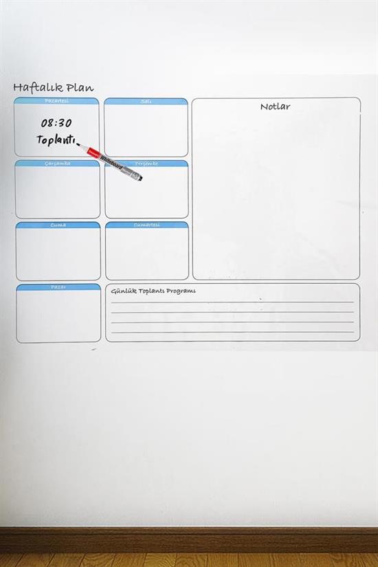 Haftalık Planlayıcı Manyetik Duvar Stickerı Takvim 70 cm x 56 cm (5563) #3