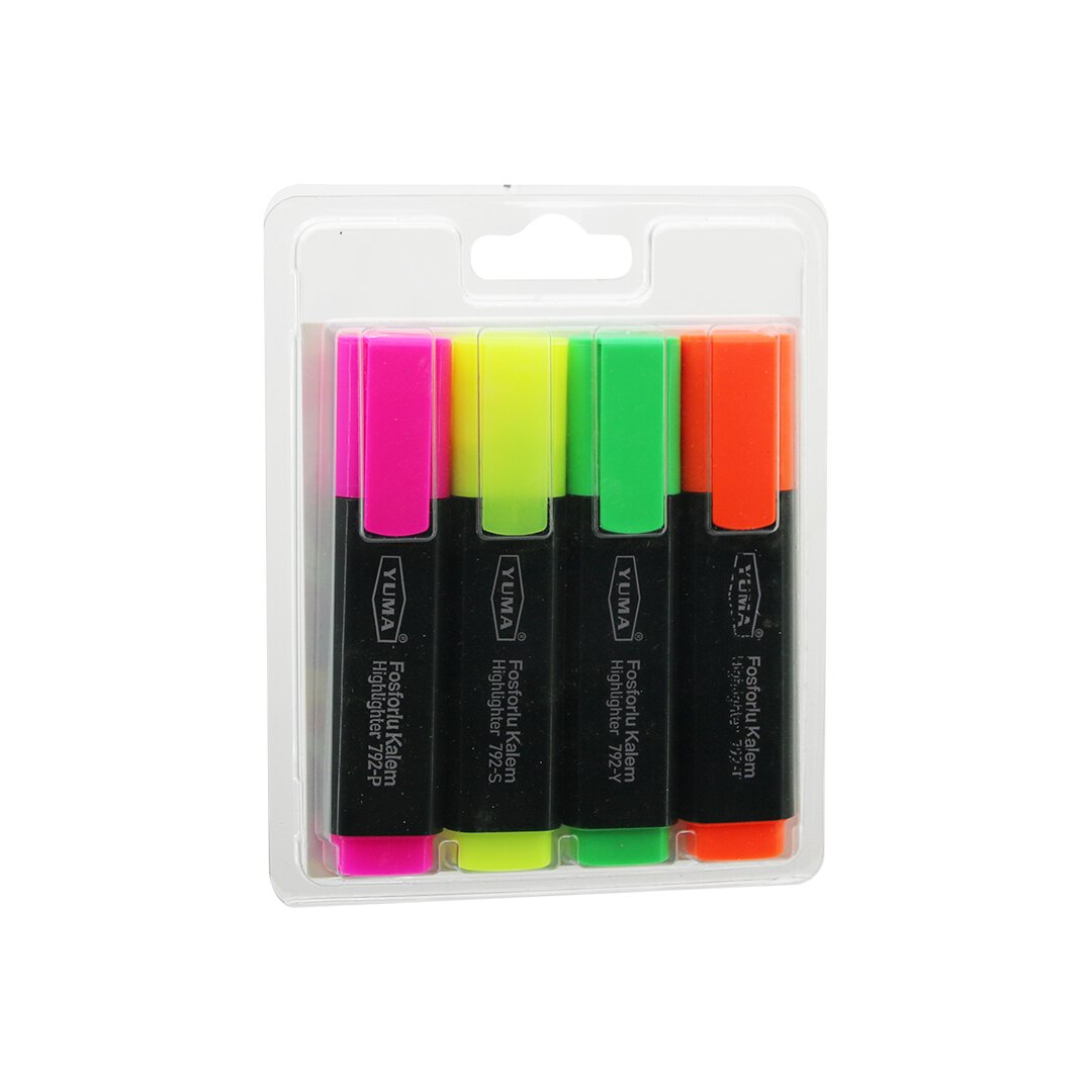 YUMA YM-792-4  792-T-Y-S-P   4PCS  FOSFORLU KALEM  TURUNCU -