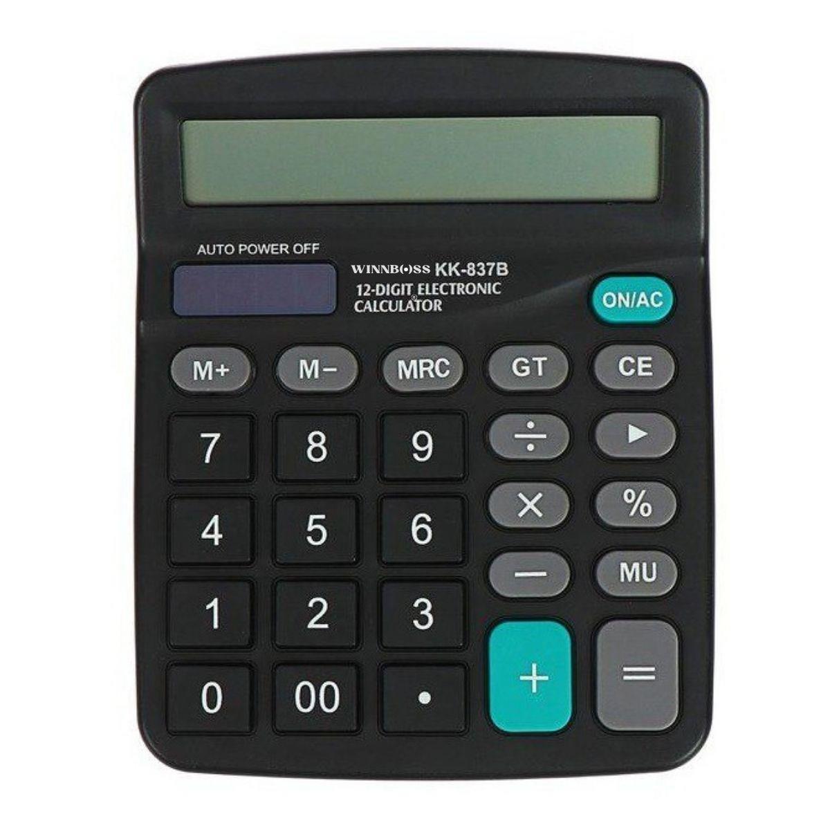 12-Digit Basic Calculator with Wide LCD Screen - Pill Deskto