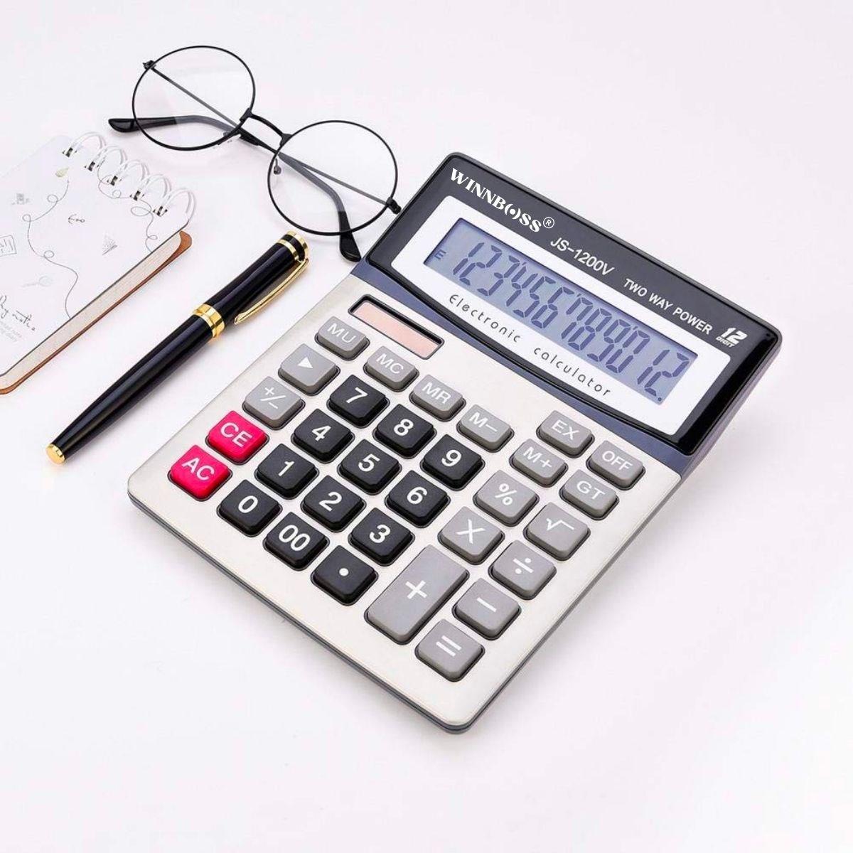 12-Digit Wide LCD Calculator, Battery Powered, Large Buttons (5563) #2