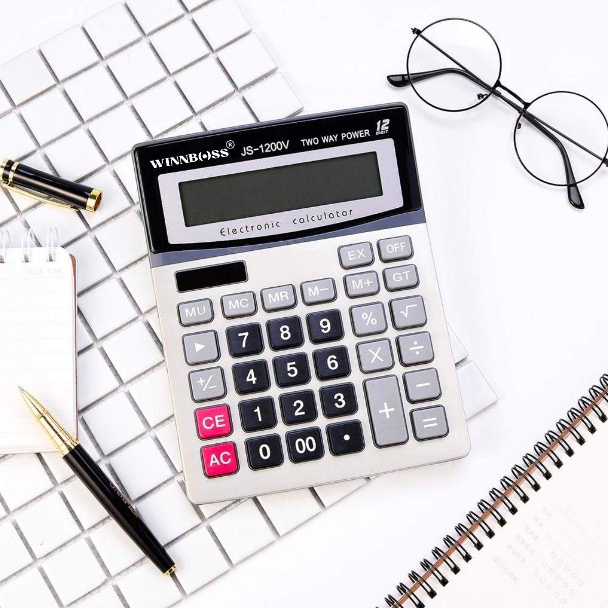 12-Digit Wide LCD Calculator, Battery Powered, Large Buttons (5563) #4