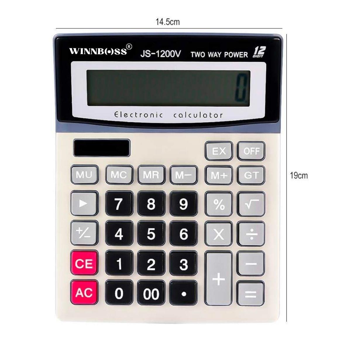12-Digit Wide LCD Calculator, Battery Powered, Large Buttons (5563) #5